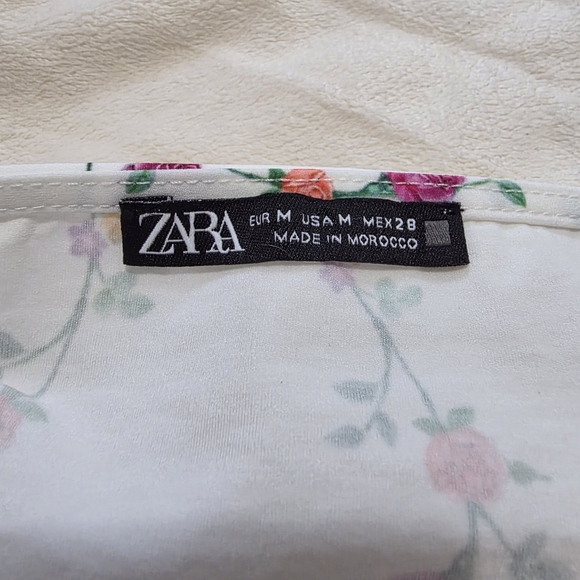 Zara Floral Puff Sleeve Crop Top - Picture 9 of 9